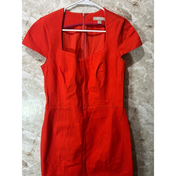 Banana Republic Dresses & Skirts - Banana Republic Red Sheath Dress Square Neck Cap Sleeve Size 10 Cocktail Work